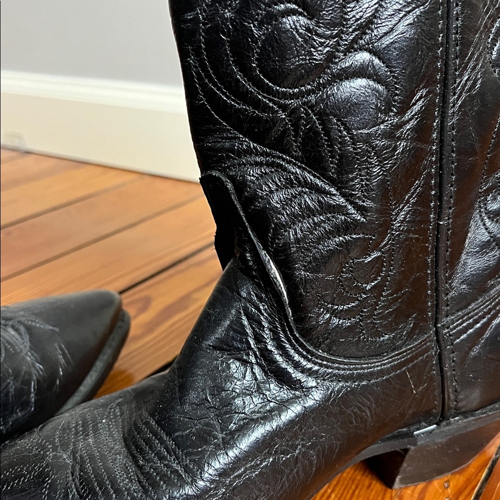 ACME Black Leather Western Cowboy Boots - Picture 7 of 7